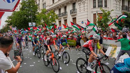 Seit Tagen gibt es bei der Vuelta propalästinensische Proteste.
