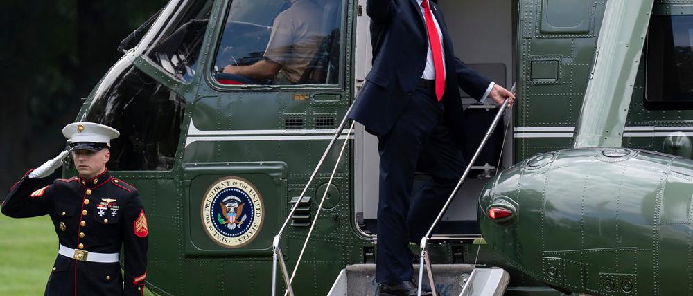 US-Präsident Donald Trump flog zum Finale der US Open nach New York.