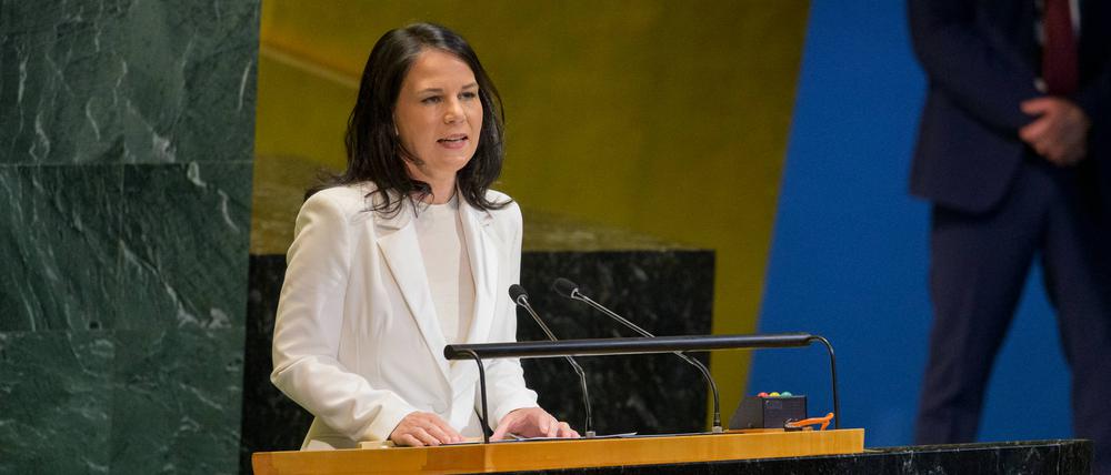 Annalena Baerbock nach ihrer Wahl im Juni bei den Vereinten Nationen.