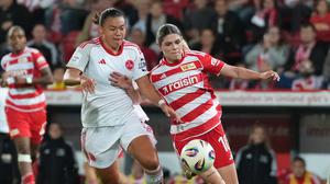 Eileen Campbell (rechts) spielte am Sonntag erstmals mit Union in der Bundesliga.