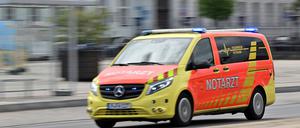 Notarztwagen in Potsdam im Einsatz.