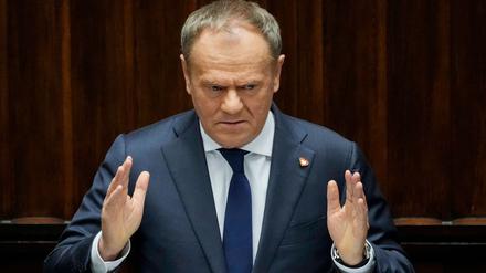 Nach Angaben von Regierungschef Donald Tusk stammen die über Polen abgeschossenen Drohnen aus Russland. (Archivbild)