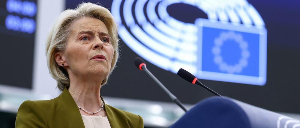 Ursula von der Leyen bei ihrer „State of the Union“-Rede im europäischen Parlament.