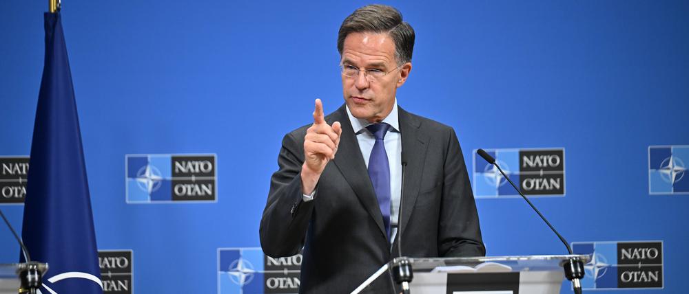 Nato-Chef Mark Rutte bei einer Pressekonferenz am 3. September in Brüssel