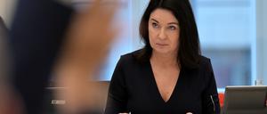Britta Müller (BSW), Ministerin für Gesundheit und Soziales in Brandenburg, während der 6. Sitzung 2025 des Landtages Brandenburg. +++ dpa-Bildfunk +++