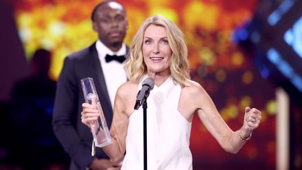 Maria Furtwängler freut sich über den Fernsehrpeis.