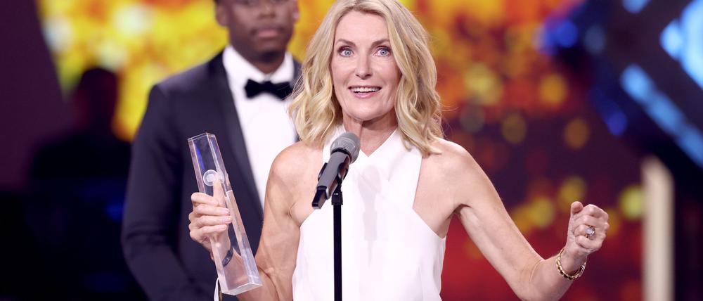 Maria Furtwängler freut sich über den Fernsehrpeis.