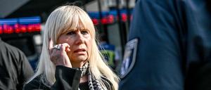 Iris Spranger (SPD), Senatorin für Inneres und Sport von Berlin, gibt zum Stromausfall im Berliner Südosten am Dienstag ein Statement. 