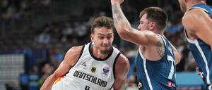 Franz Wagner (l.) setzte gegen Slowenien und Superstar Luka Dončić auf Wucht.