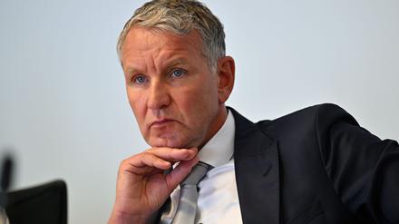 Björn Höcke, Fraktionschef der AfD-Fraktion im Thüringer Landtag, am 10. September bei einem Termin in Erfurt.