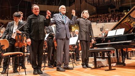 Ihr „Ausklang“ ist ein Triumph: (von links) Pierre-Laurent Aimard, Helmut Lachenmann und Vladimir Jurowski.