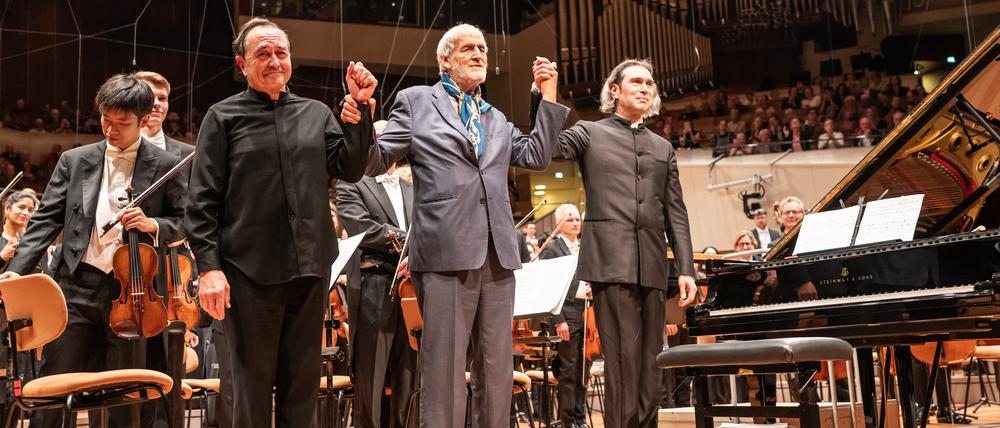 Ihr „Ausklang“ ist ein Triumph: (von links) Pierre-Laurent Aimard, Helmut Lachenmann und Vladimir Jurowski.
