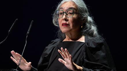 Bitte innehalten. Cristina Rivera Garza, bei ihrer Eröffnungsrede zum Literaturfestival.