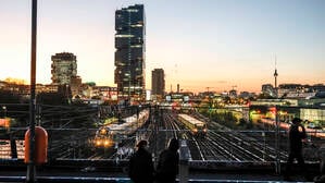 Sonnenuntergang an der Modersohnbrücke.