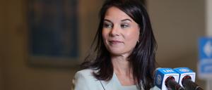 Annalena Baerbock gibt in New York ein Statement.