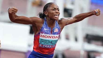Melissa Jefferson-Wooden ist neue 100-Meter-Weltmeisterin.