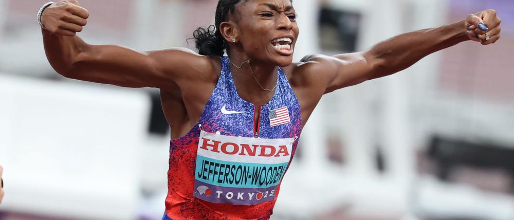 Melissa Jefferson-Wooden ist neue 100-Meter-Weltmeisterin.