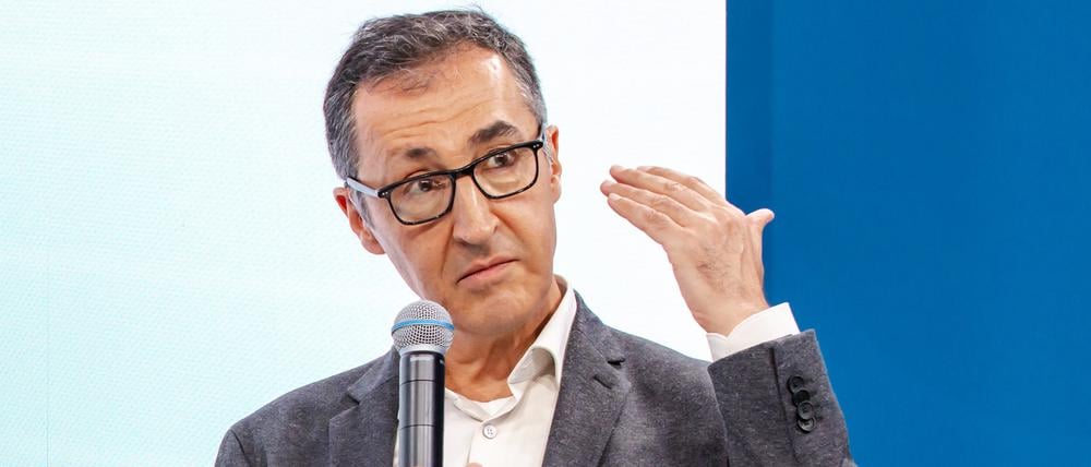 Cem Özdemir (Grüne) beim Tagesspiegel Genussmarkt am 14. September 2025 in Berlin.