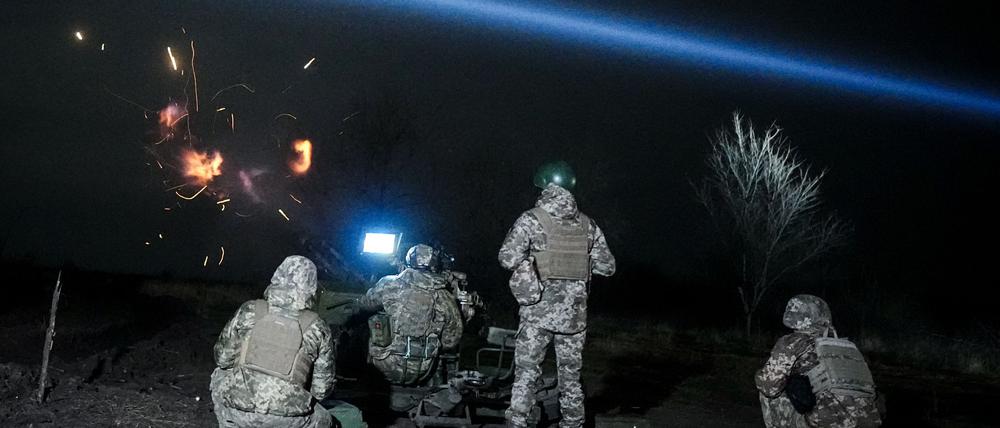 Ein ukrainischer mobiler Drohnen-Abwehrtrupp beim Training östlich der Hafenstadt Odessa. (Archivbild)