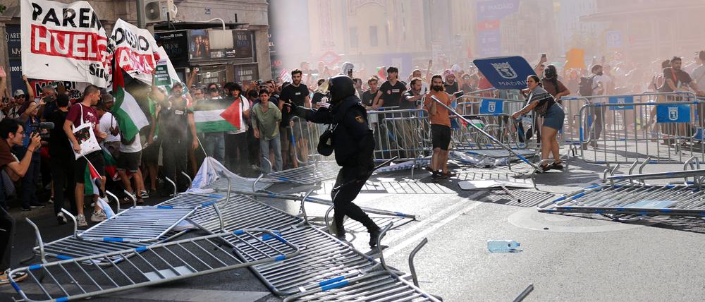 Zielankunft mal anders. In Madrid endete die Vuelta 2025 im Chaos.