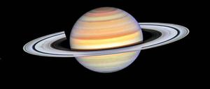 Eine Aufnahme des Hubble-Weltraumteleskops vom 26. Dezember 2023 zeigt den Saturn samt seiner Ringe.