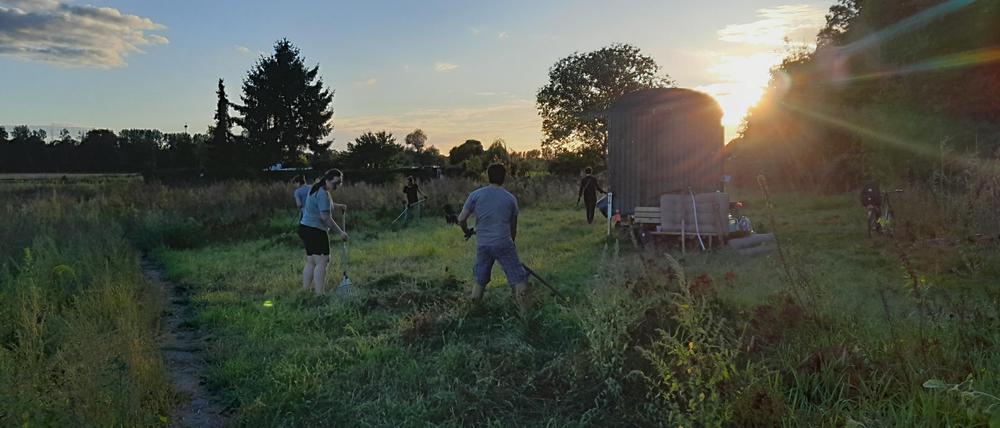 Auf dem Stadtacker in Eiche wurde am vergangenen Wochenende die Fläche für die Auftakt-Veranstaltung vorbereitet.