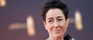 Fernsehmoderatorin Dunja Hayali beim Deutschen Fernsehpreis 2025 in den MMC-Studios in Ossendorf. 