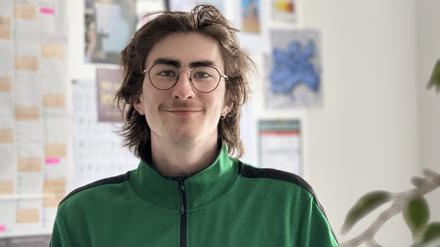 Jack T. (20) lernt bei Huss-Medien in Prenzlauer Berg.