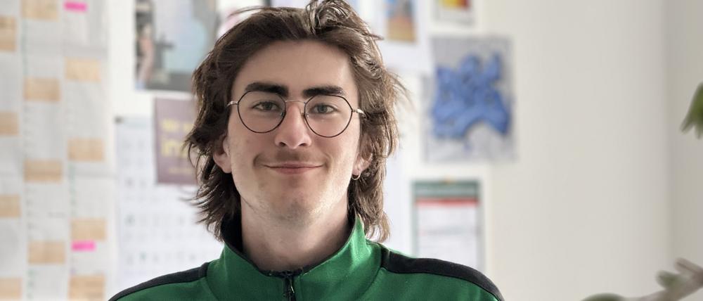 Jack T. (20) lernt bei Huss-Medien in Prenzlauer Berg.