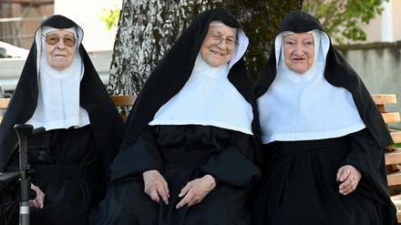 Die Nonnen Regina, 86, Rita, 81 und Bernadette, 88, in ihrem Kloster in Österreich.