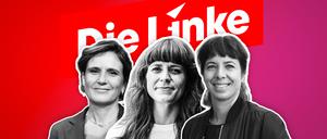 Eine Montage zeigt Katja Kipping, Kerstin Wolter und Elif Eralp.