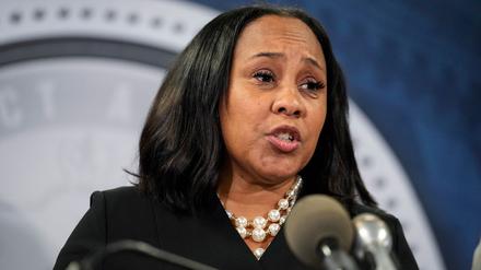 US-Staatsanwältin Fani Willis während einer Pressekonferenz in Atlanta.