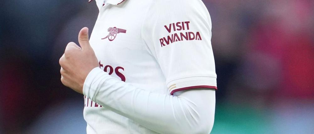 Mit dem Schriftzug „Visit Rwanda“ wirbt das Land für den Tourismus im Land.