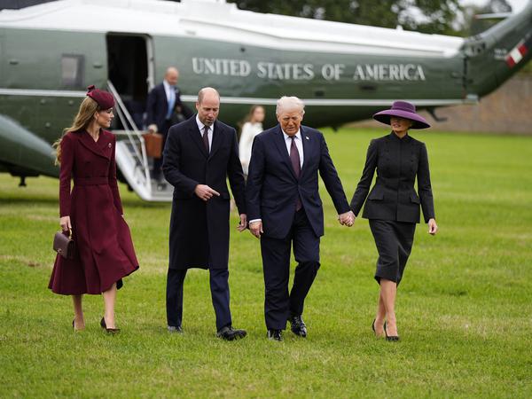 The Prince and Princess of Wales receive US President Donald Trump and First Lady Melania Trump at Windsor Castle in Windsor, Berkshire, on day one of their second state visit to the UK. Picture date: Wednesday September 17, 2025.   Aaron Chown/Pool via REUTERS