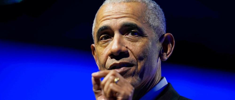 Der ehemalige US-Präsident Barack Obama spricht auf dem Demokratieforum der Obama-Stiftung in Chicago. 