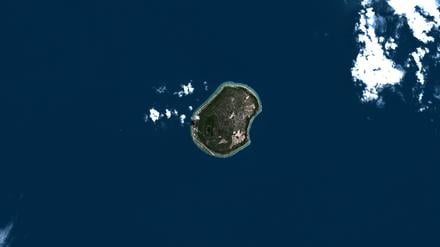 Nauru, hier auf einem Satellitenfoto, ist der drittkleinste Staat der Welt.