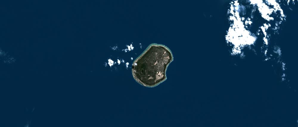 Nauru, hier auf einem Satellitenfoto, ist der drittkleinste Staat der Welt.
