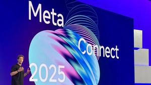 Der Vorsitzende von Meta, Mark Zuckerberg, spricht bei einer Veranstaltung. 