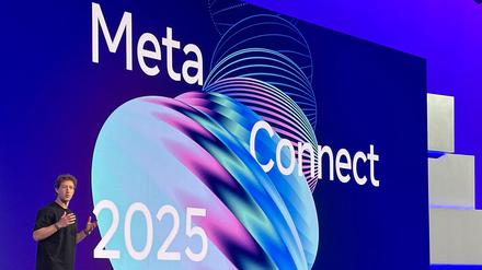 Der Vorsitzende von Meta, Mark Zuckerberg, spricht bei einer Veranstaltung. 