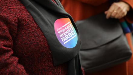 Das Symbol von „Potsdam bekennt Farbe“ ist bei vielen Demos gegen Rechtsextremismus zu sehen gewesen.