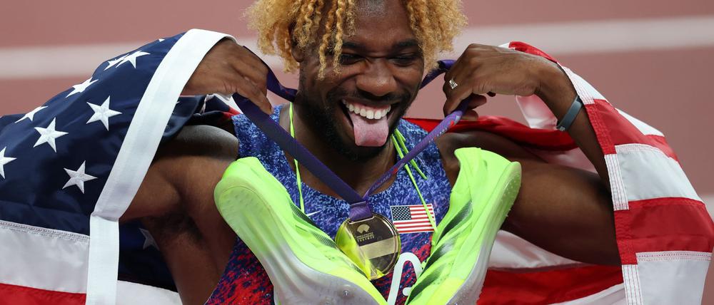 Noah Lyles ist zum vierten Mal in Folge Weltmeister über die 200 Meter.