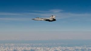 Die schwedische Luftwaffe veröffentlichte am 19. September 2025 dieses Foto eines russischen MIG-31-Jets, der unerlaubt in den estnischen Luftraum eingedrungen ist.