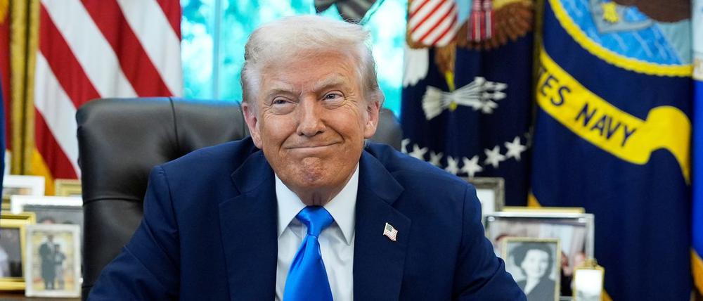 US-Präsident Donald Trump ist im Weißen Haus zu sehen.