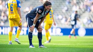 Völlig platt. Fabian Reese und Hertha BSC hatten gegen Paderborn am Ende nicht mehr genügend zuzusetzen. 