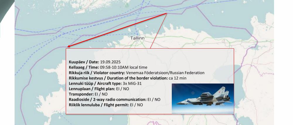 Estland zufolge waren die russischen Kampfflugzeuge klar im Luftraum des EU- und Nato-Landes.