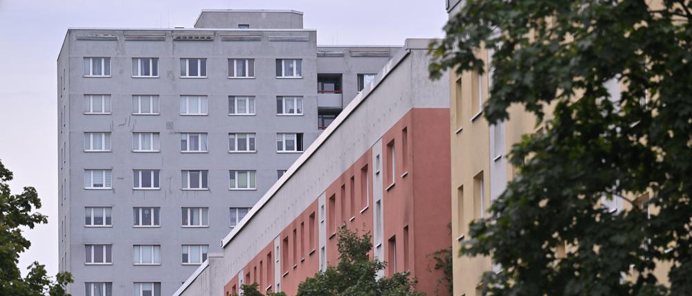 Blick auf zwei Wohnblocks im Patrizierweg im Potsdamer Stadtteil Stern.
