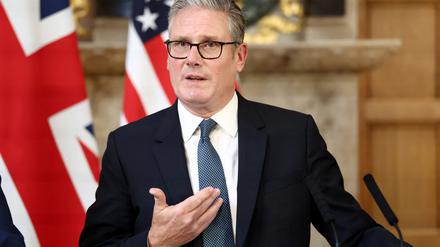 Der britische Premierminister Keir Starmer und US-Präsident Donald Trump (nicht im Bild) halten nach ihrem Treffen in Chequers in der Nähe von Aylesbury, Großbritannien, am 18. September 2025 eine Pressekonferenz ab. (Archivbild).