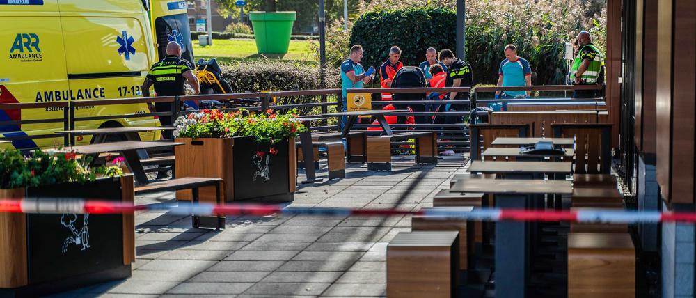 Der mutmaßliche Fahrradräuber starb noch am Tatort.