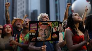 Bolsonaro als Teufel: Protest gegen eine mögliche Amnestie für Ex-Präsidenten Jair Bolsonaro in Sao Paulo.