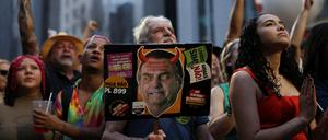 Bolsonaro als Teufel: Protest gegen eine mögliche Amnestie für Ex-Präsidenten Jair Bolsonaro in Sao Paulo.